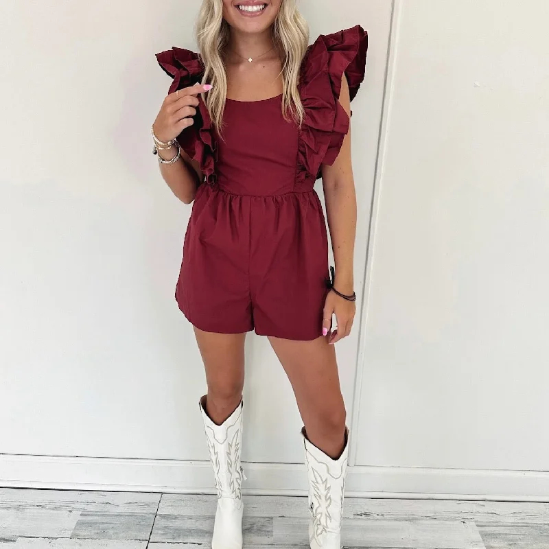 Rachel Romper - Burgundy Lace unclassified dresses