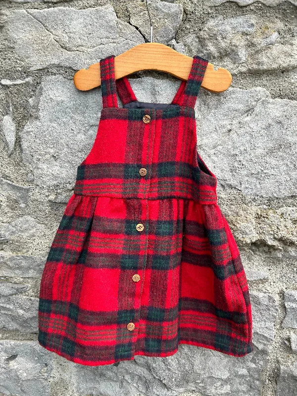 Red check pinafore  18-24m (86-92cm) Velvet unclassified dresses