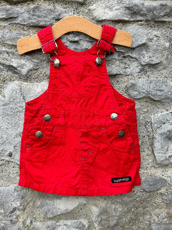 Red pinafore 9m (74cm) Ruched unclassified dresses