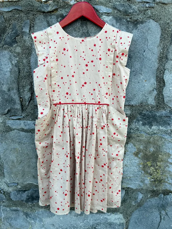 Red stars beige pinafore   9-10y (134-140cm) Budget-friendly unclassified dresses