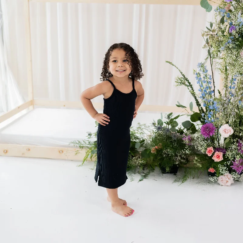 Ribbed Toddler Cami Dress in Midnight Party unclassified dresses