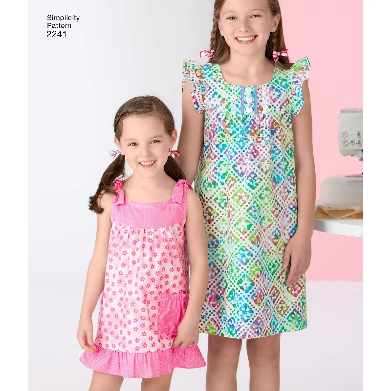 Simplicity Pattern 2241 Girl's Dresses | Learn to Sew  Size 7 - 14 Embroidered unclassified dresses