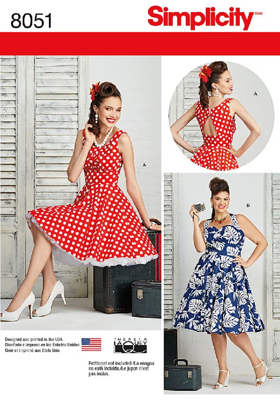 Simplicity Pattern 8051 Rockabilly dresses Ruffled unclassified dresses