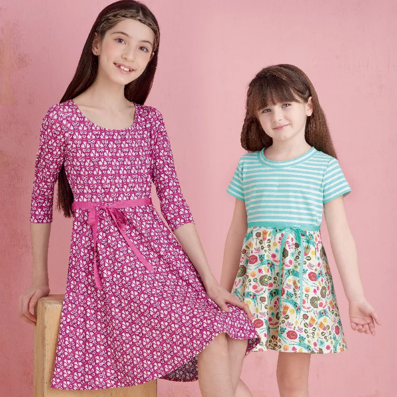 Simplicity Sewing Pattern S9322 Children's and Girls' Pullover Dresses Flowy unclassified dresses