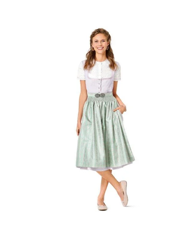 6268 Burda Sewing Pattern |   Dirndl Dresses Silk unclassified dresses