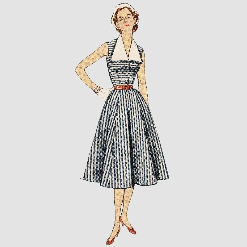 Simplicity Pattern 9105  Vintage Dress With Detachable Collar Open-back unclassified dresses