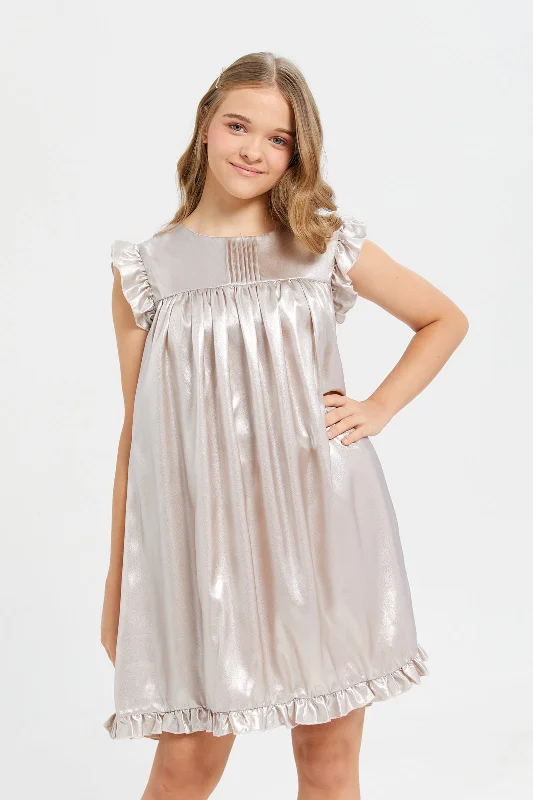 Senior Girls Silver Shinny Dress Winter unclassified dresses