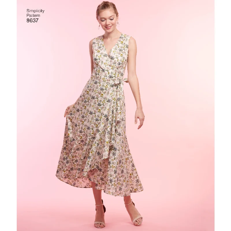 Simplicity Pattern 8637 wrap dresses. Petite unclassified dresses