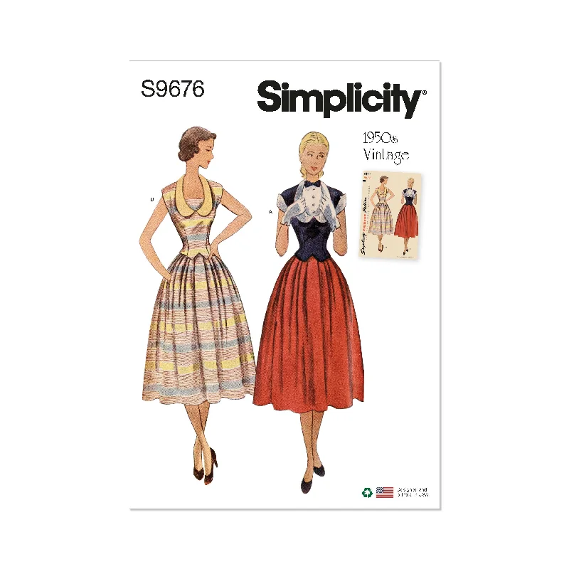 Simplicity pattern 9676 Misses' Vintage Two-Piece Dresses Affordable unclassified dresses