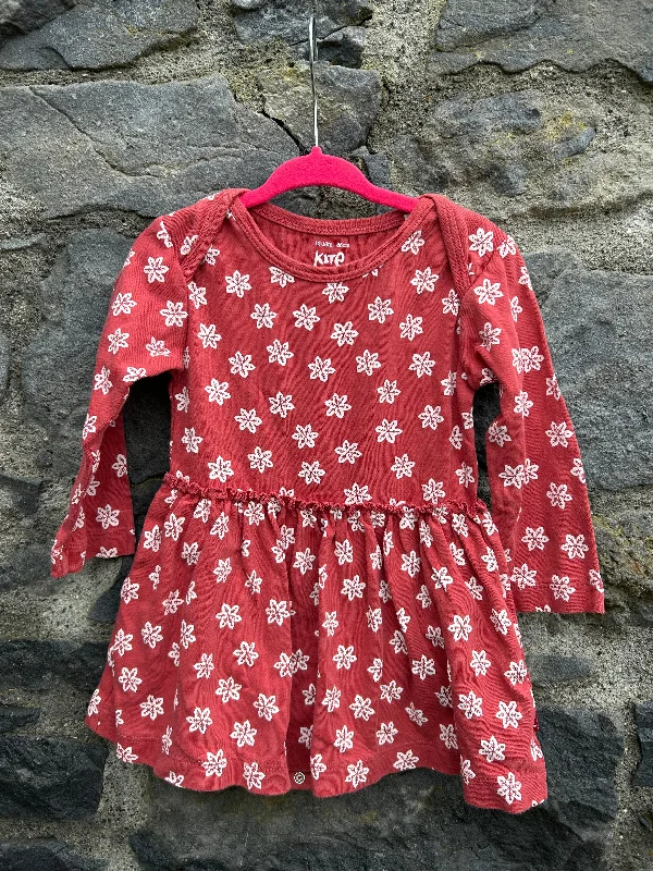 Snowflakes red dress with a vest  12-18m (80-86cm) Silk unclassified dresses