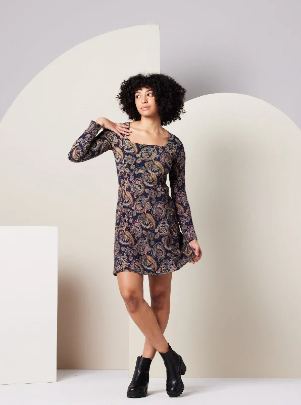 Sonnet Dress - Dark Blue Paisley Plus size unclassified dresses