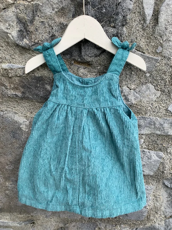 Teal cord pinafore    0-3m (56-62cm) Printed unclassified dresses