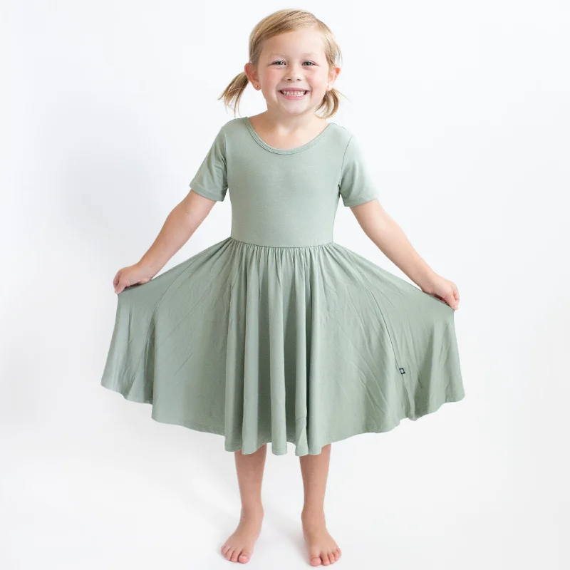 Twirl Dress in Thyme Stretchy unclassified dresses