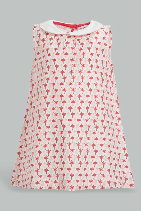 White And Red Peter Pan Collar Dress For Infant Girls Short unclassified dresses