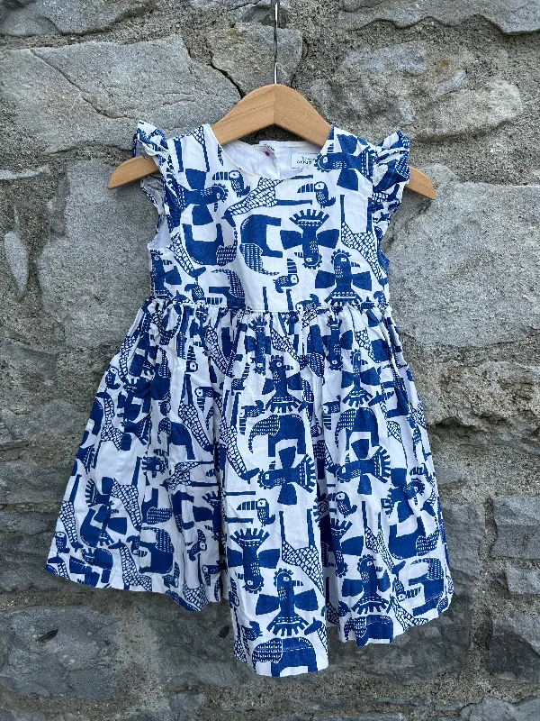 Wild animals blue dress with a vest 12-18m (80-86cm) Striped unclassified dresses