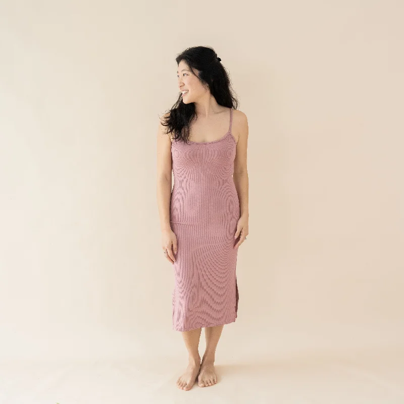 Women's Ribbed Cami Dress in Dusty Rose Club unclassified dresses