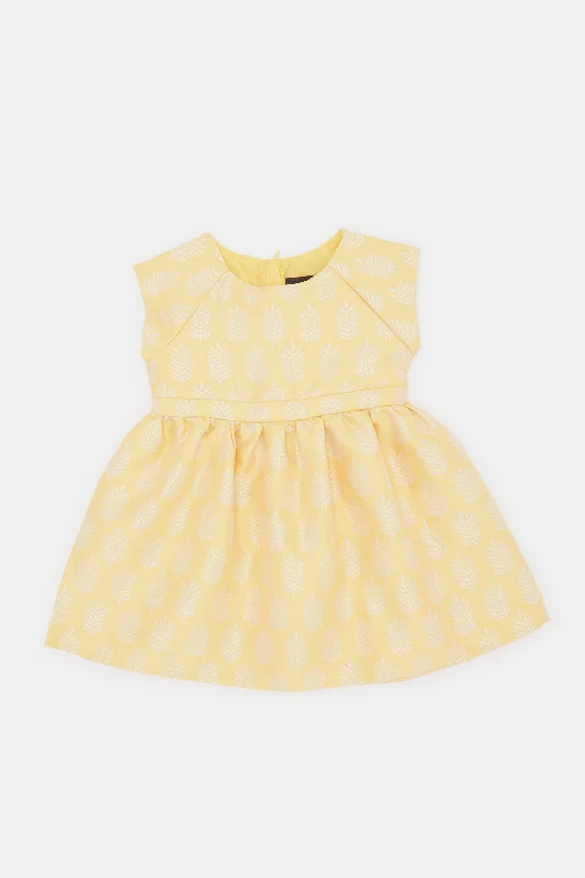 Infant Girls Yellow Brocade Dress Anniversary unclassified dresses