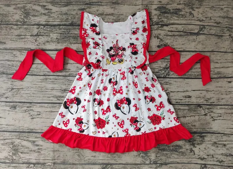 Red Mini Mouse Dress Mini Skirt with Pockets